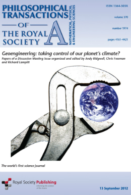 "Geoengineering the climate: An overview and update" by J. G. Shepherd in Philosophical Transaction of The Royal Society