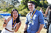 Photo: Hunter and Trinh smile for a photo