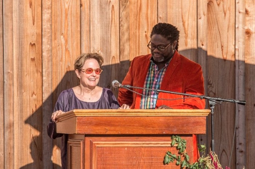 Famed chef, restaurateur, and organic food champion Alice Waters and apprenticeship alumnus “CheFarmer” Matthew Raiford were the keynote speakers at a dinner celebrating 50 years of organic farming at UC Santa Cruz