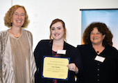 Sara Kelley receiving the 2019 Deans' Award from Dean Katharyne Mitchell and Andrea Steiner