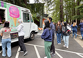 students waiting in line for ice cream