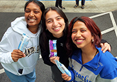 students holding ice cream