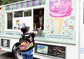 student and ice cream truck