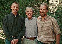 Matt McGinty and Garrett Milam, the first recipients of the Milam-McGinty-Kaun Award, seen here with David Kaun (center). 